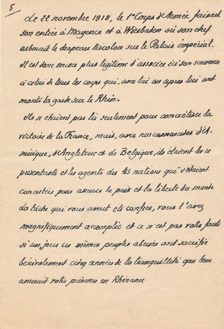Général GUILLAUMAT manuscrit autographe 12 p discours Lille après 1933 Allemagne