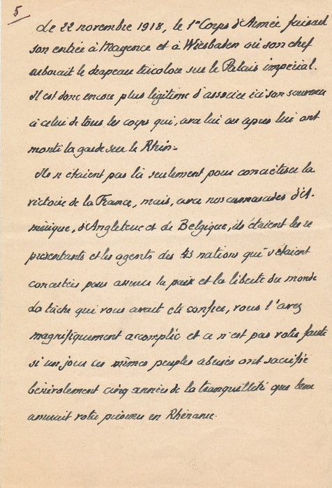 Général GUILLAUMAT manuscrit autographe 12 p discours Lille après 1933 Allemagne