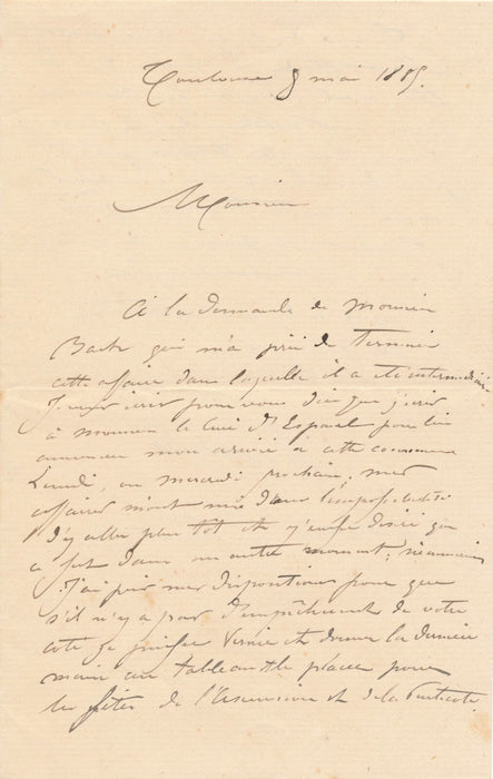 Antoine LABORDE commande tableaux religieux Bach 2 lettres autographes signées