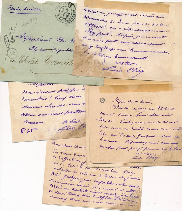 Musique Correspondance lot 10 lettres Lucien Cléry à Charles Malherbe amitié