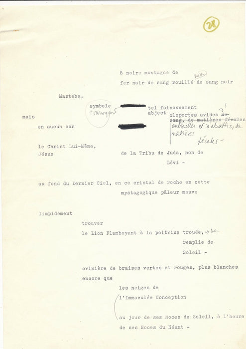 Jean PARVULESCO 22 pages signées sur le peintre Hora Damian peinture poésie