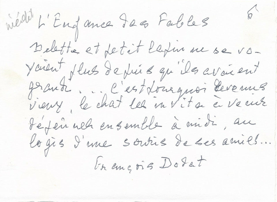 François DODAT lettre autographe signée ET recueil autographe poèmes Main Ami