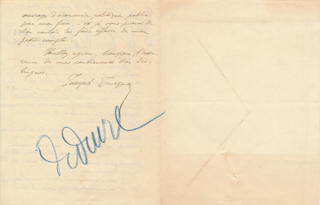 Joseph TURQUAN Lettre autographe signée presse pour Les Favorites de Louis XVIII