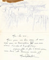 Maurice Buffet dessin original encre signé lettre illustrée autographe Laval 