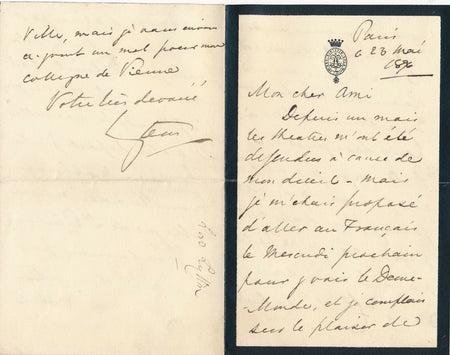 Lord Lytton (1831-1891) diplomate anglais ambassadeur Paris lettre à F. Febvre