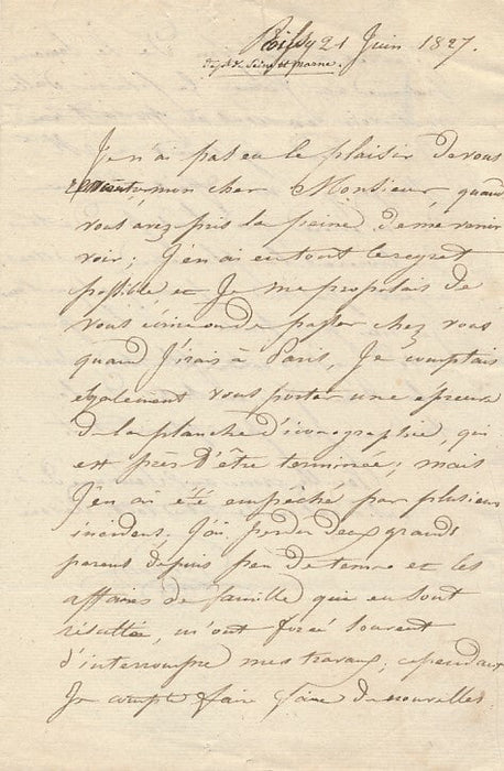 GOUAULT graveur à LAGUICHE dessinateur 4 lettres autographes signées Mongez