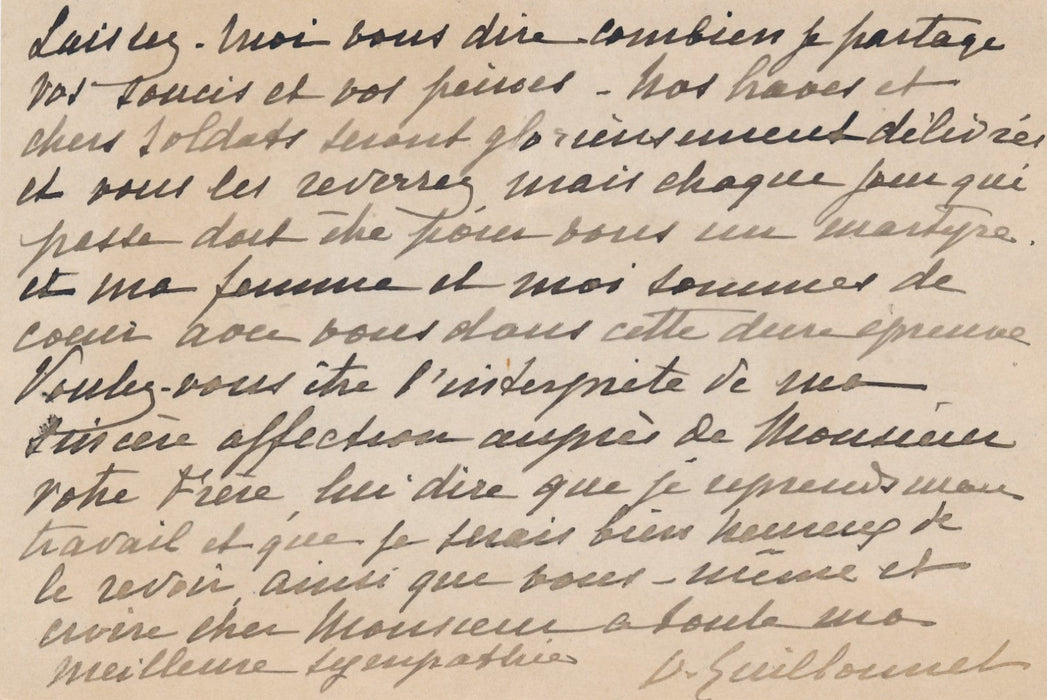 Octave Denis Victor GUILLONNET peintre carte autographe signée 1915 guerre