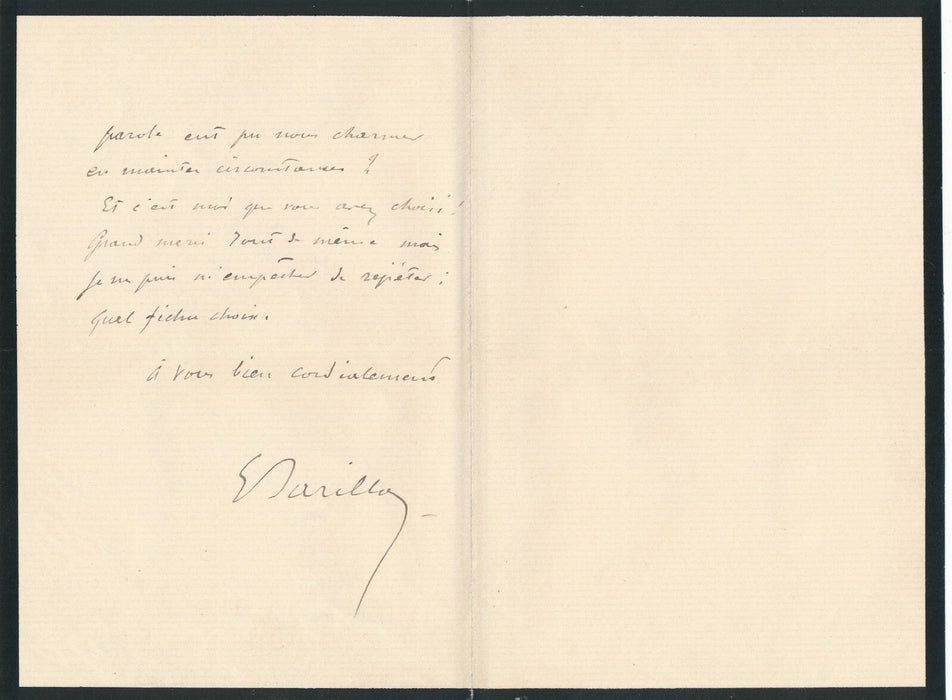 Les Dîners de l Est des Alsaciens lettre autographe mention André Theuriet