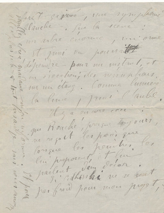 Berthe REYNOLD poétesse Lyon lettre autographe signée une idée ! un décor !