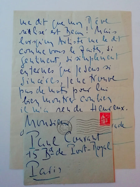 acteur Hamlet Jean Yonnel lettre autographe signée 1932 théâtre Paul-Courant