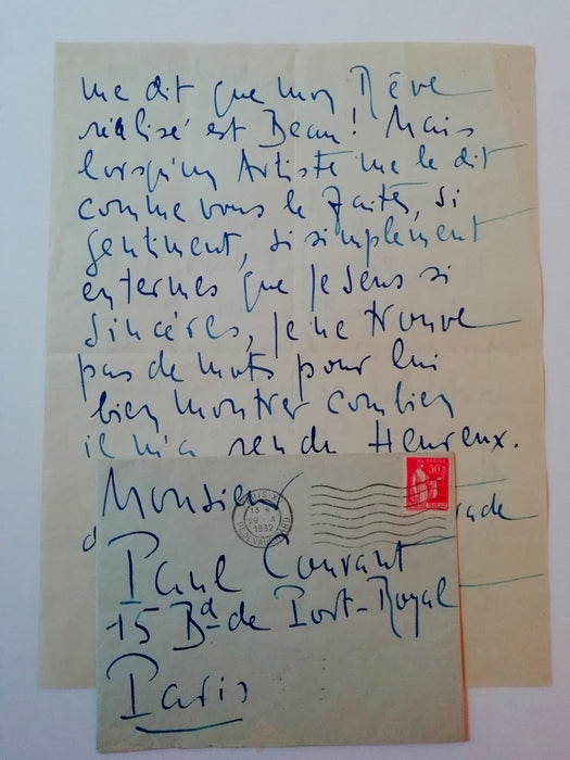 acteur Hamlet Jean Yonnel lettre autographe signée 1932 théâtre Paul-Courant