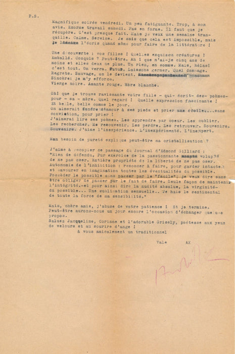 André KUENZI Suisse 6 lettres signées dont poèmes et 1 dessin Formes Couleurs