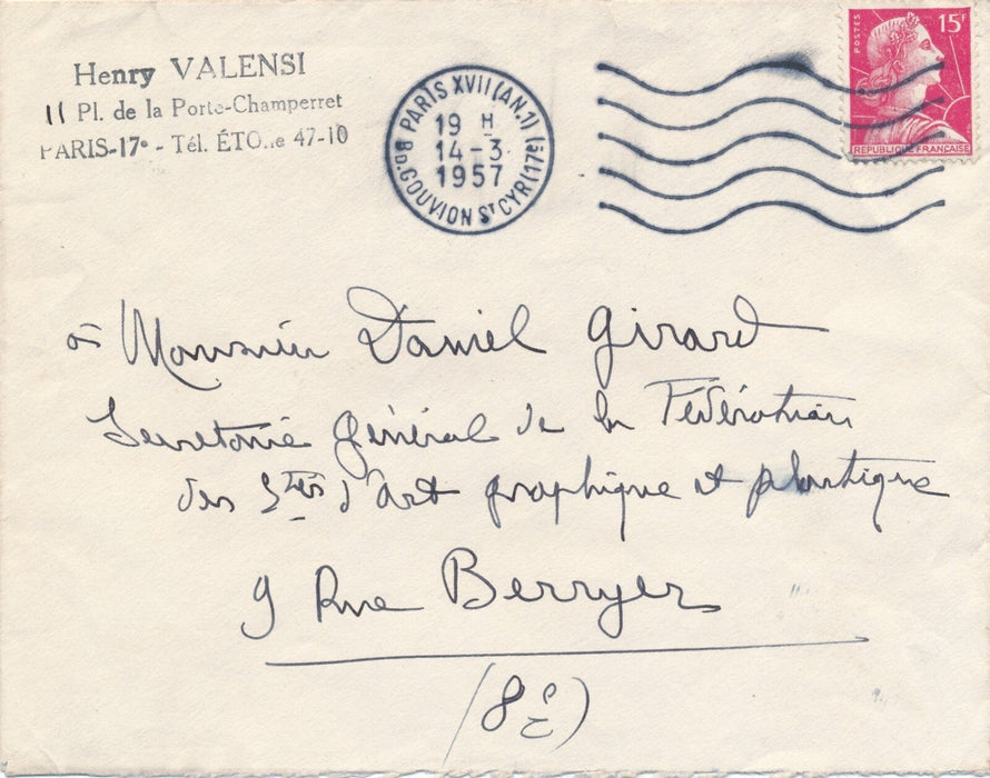 Bel ensemble Henry VALENSI 2 lettres autographes et 2 catalogues Prix Valensi