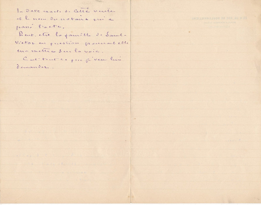 antiquaire E. HARDY Acquet de Férolles Haute Porte lettre autographe signée