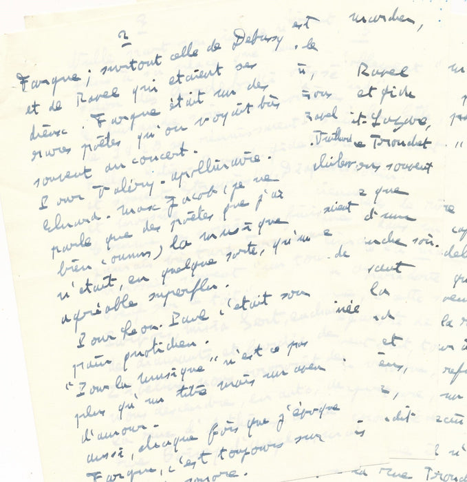 Francis POULENC extraordinaire hommage à Fargue manuscrit autographe 6 pages