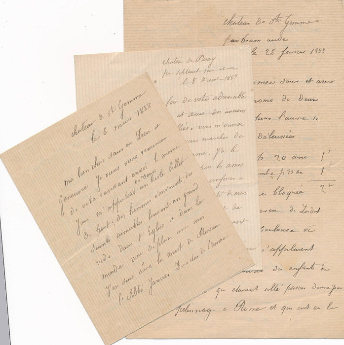 Villeneuve Arifat Marquise Toulouse poésie 9 lettres autographes Jeux floraux