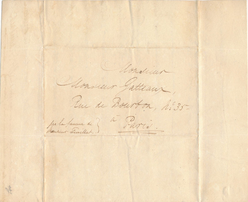 Abraham RAIMBACH graveur lettre autographe Jacques Édouard GATTEAUX
