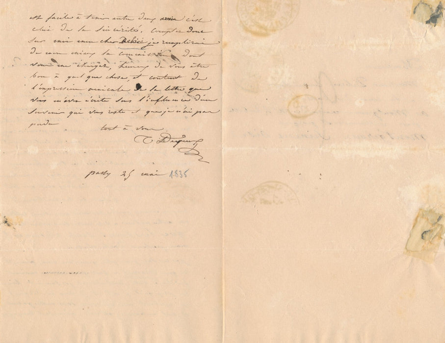 Théophile DEYEUX cygénétique 2 lettres autographes M. de Broé chasse