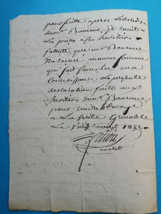 Antoine BOURNE avocat Grenoble 2 pièces manuscrites digues Isère Barnave 