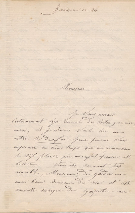 Château Étrepigney Armand de MATHEROT  3 lettres autographes signées jeunesse