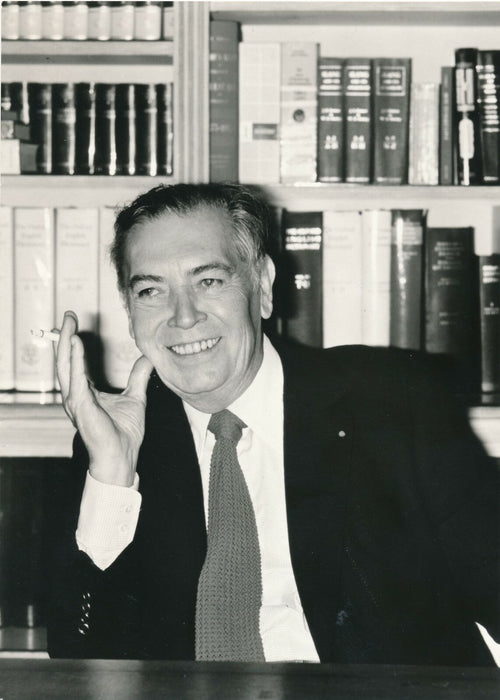 Portrait Paul Robert dictionnaire tirage argentique années 1970 photographie