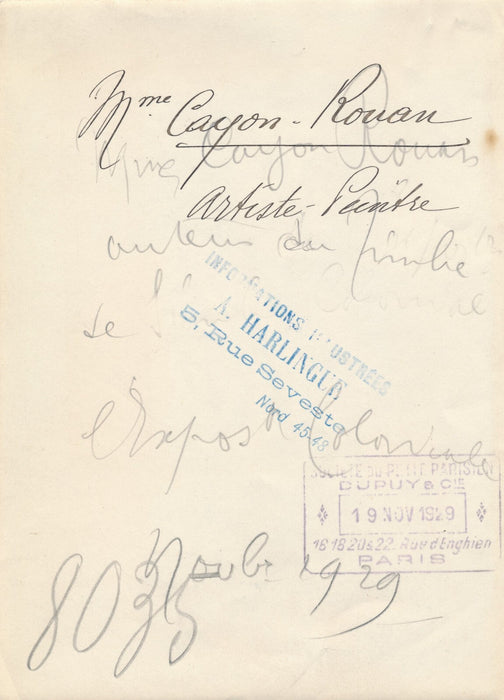 Marguerite CAYON-ROUAN peintre photo photographie époque 1939