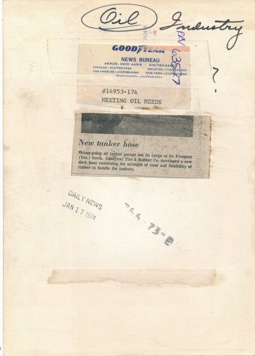 Freeport Texas pétrole nouveaux tuyaux par Goodyear photo Tanker