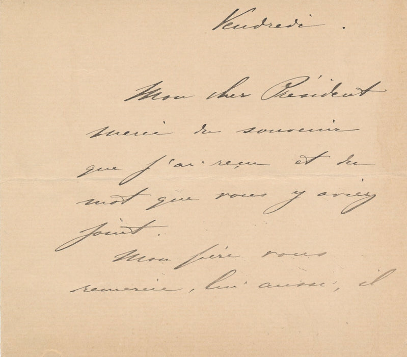 militaria Albert BARATIER général lettre autographe signée remerciement