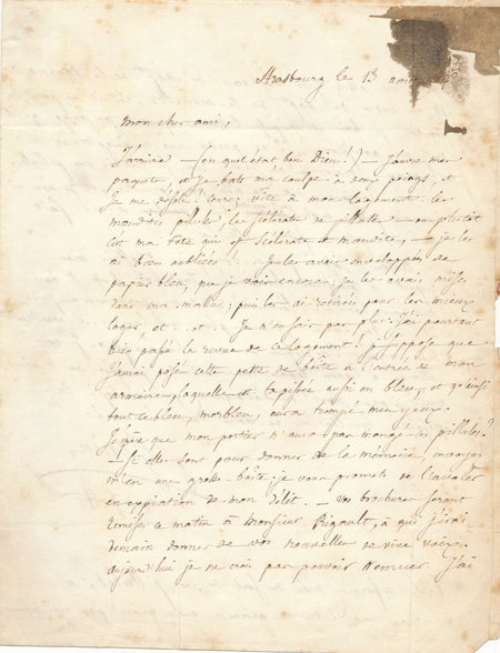 François GÉNIN lettre autographe signée il cherche ses pilules ! humour médecine