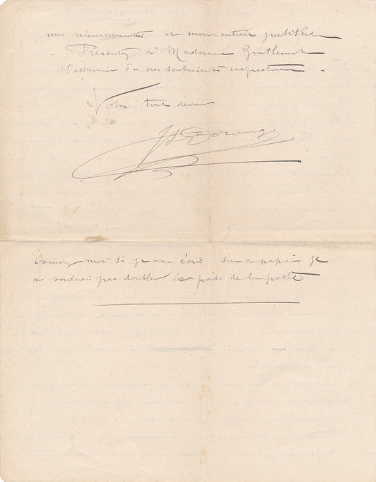Maurice GUILLEMOT préface manuscrite 8 p. bronze 4 lettres projet Barbedienne