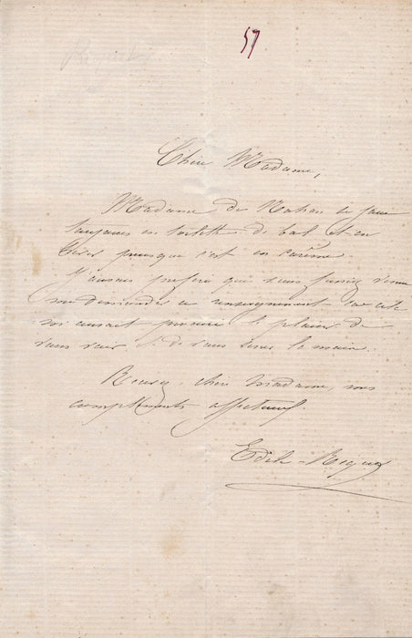 Edile Riquier (1832-1911), actrice 2 lettres autographes signées amie