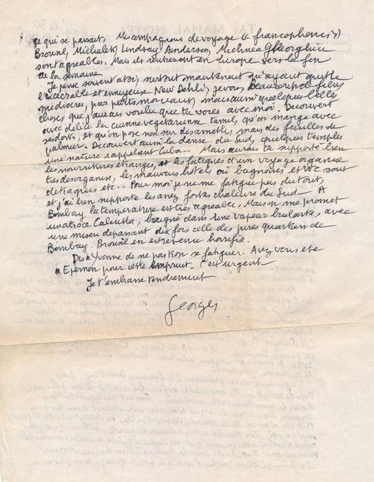 Georges SADOUL son travail ses voyages en Inde son amour pour sa femme 5 lettres