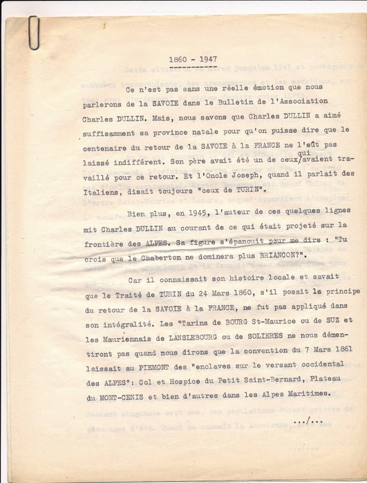 Armée militaire Louis Dullin, colonel manuscrit autographe signé v. 1965