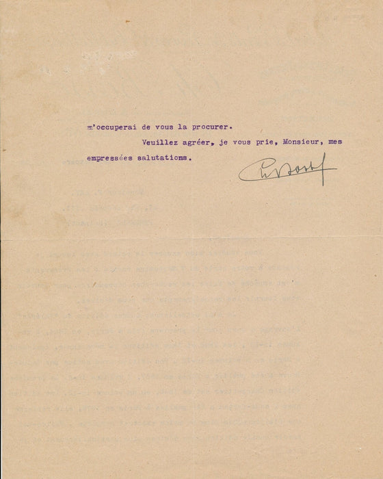 libraire Charles Bosse bibliographie Valérie Krüdener 2 lettres tapuscrites 