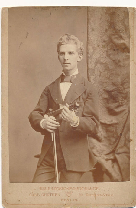 Violoniste tirage albumine albumen carte cabinet Carl Günther photo photographie