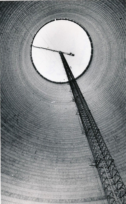 Photo Nucléaire tour refroidissement Enrico Fermi Monroe argentique vintage 