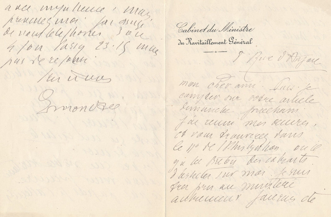 Edmond Sée correspondance 5 lettres Maurice VERNE et 4 documents autographes