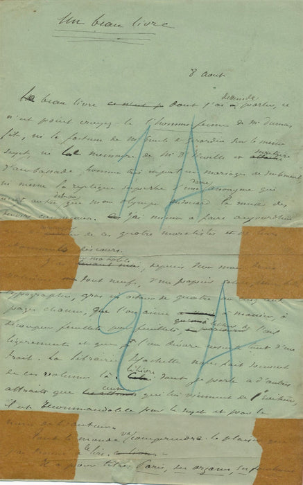Léonce DUPONT 1828-1884 journaliste 4 manuscrits autographes signés et 3 lettres