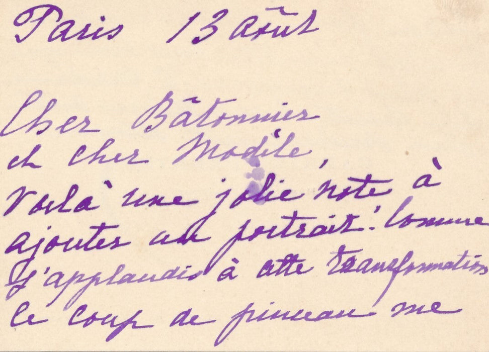 GABRIEL FERRIER peintre 2 carte autographe signée Boyer d'Agen modèle portrait