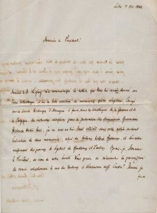 BETHMANN lettre autographe Société historique Allemagne bibliophile Allemagne