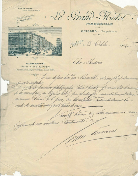 Jean Lorrain 4 lettres Madame de Thèbes 1 lettre sur la photographie portrait