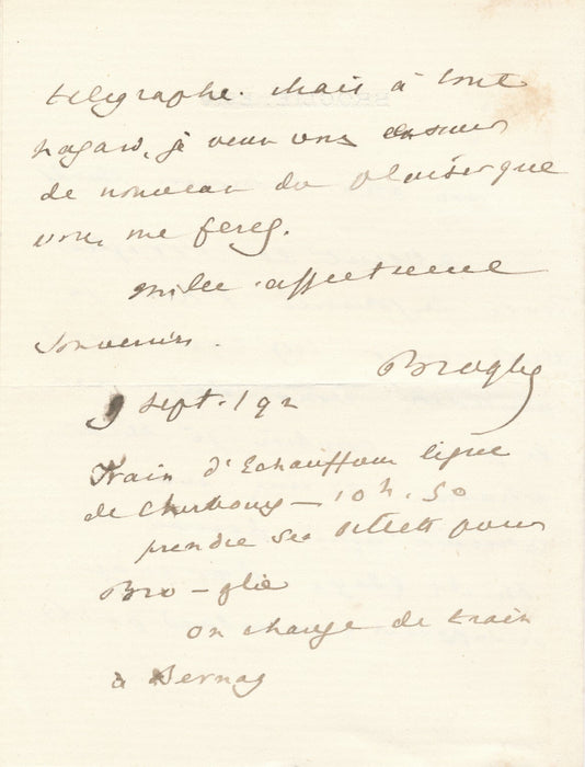Albert de BROGLIE reçoit avec plaisir M. de Claye lettre autographe signée
