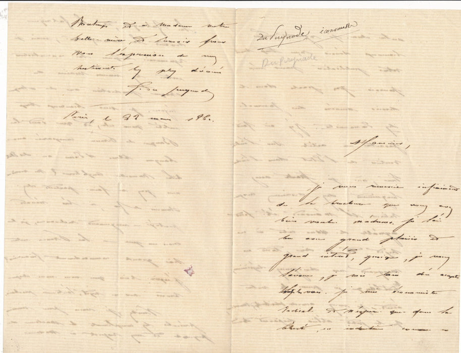 Gustave DU PUYNODE plaide pour libéralisme financier lettre autographe signée