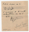 Raoul PUGNO note autographe exercice de musique ET 2 lettres signée cours