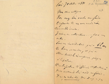 Henri de Lapommeraye théâtre lettre autographe signée recommandation humour