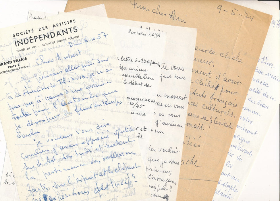 peintre Armand NAKACHE ensemble 10 lettres salon Indépendants Aubert Montmartre