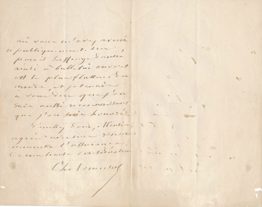 Charles de Rémusat lettre autographe signée politique philosophe