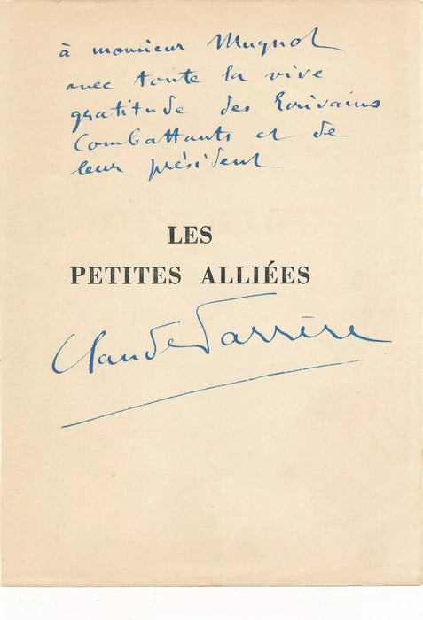 intéressant Lot Claude Farrère Farrere 4 lettres 3 dédicaces autographe