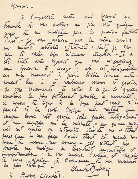 Claude DUBOSCQ collabore aux Feuillets d’art belle lettre autographe signée