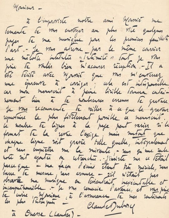 Claude DUBOSCQ collabore aux Feuillets d’art belle lettre autographe signée